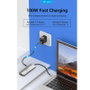Vention TOBHB Docking USB Tipo-C con 1xHDMI, 2xUSB, 1xUSB-C, 1xUSB-C PD, RJ45, Lector SD/MicroSD, Jack 3.5mm - Gris